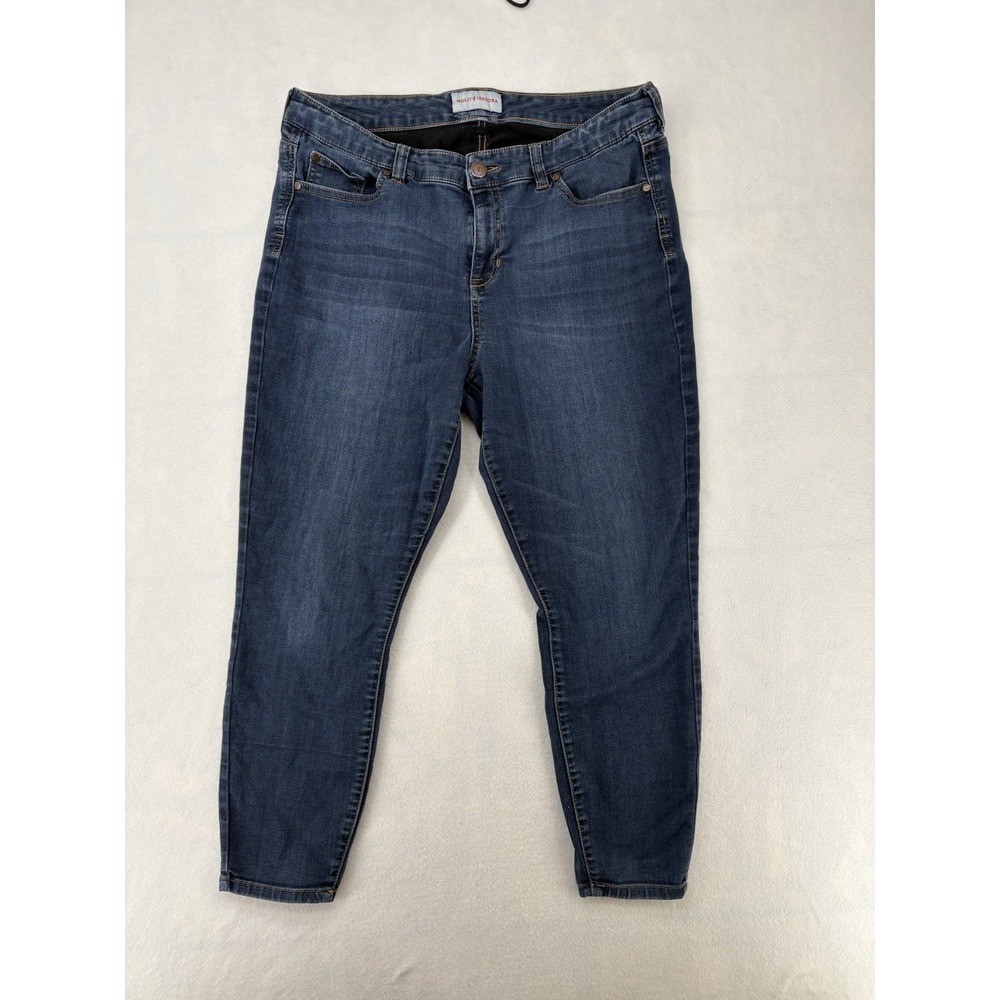 Molly & Isadora Ankle Skinny Jeans Women's Size 16 Blue Stretch Denim